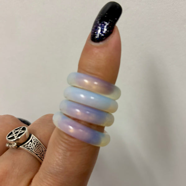 Carved Agate Ring Available in Assorted Colors