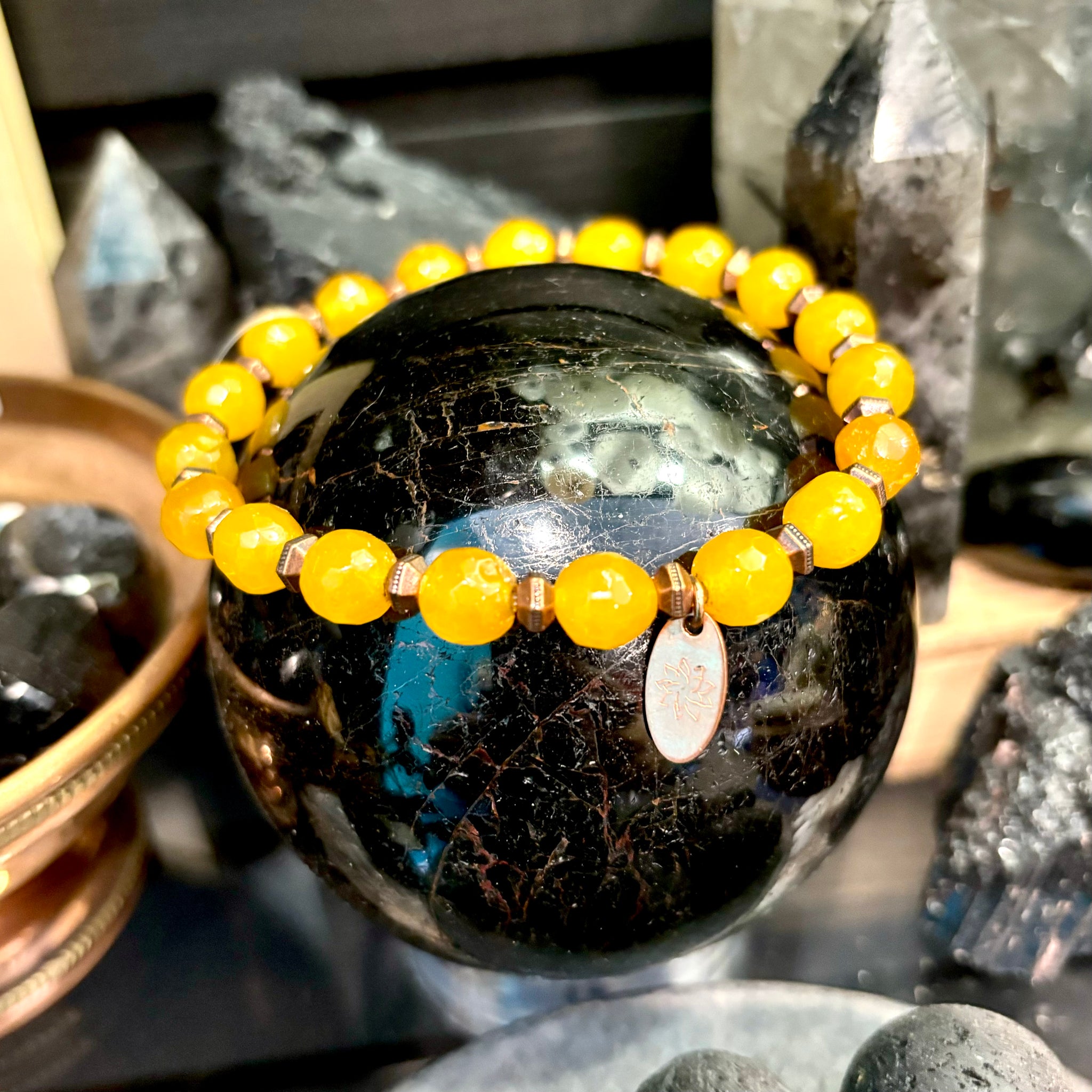 Yellow Jade Stackable Stretch Bracelet