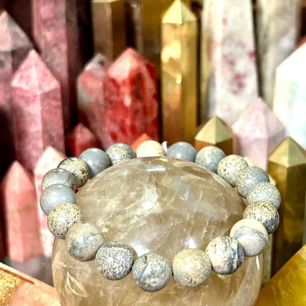 Picasso Jasper Round Bead Bracelet