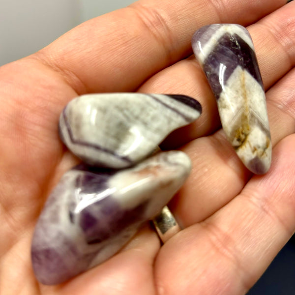 Chevron Amethyst Large Tumbled Stone