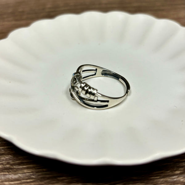 Sterling Silver Anxiety Ring | Adjustable Size