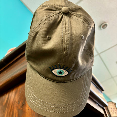 Evil Eye Embroidered Low Profile Cap Style Adjustable Hat