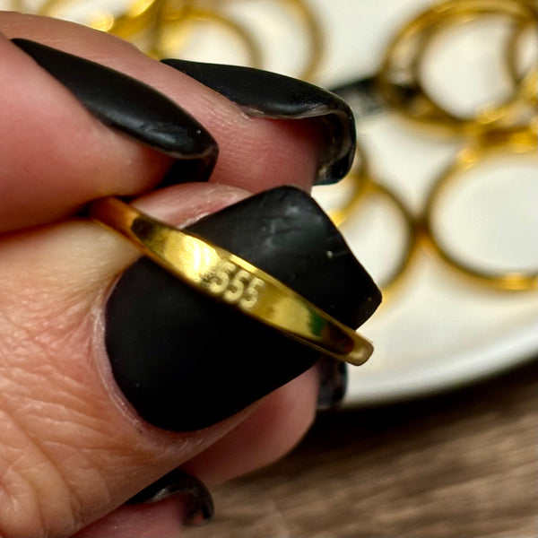 Angel Number Ring | 14K Gold Plated on Brass | Size 7