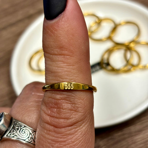 Angel Number Ring | 14K Gold Plated on Brass | Size 7