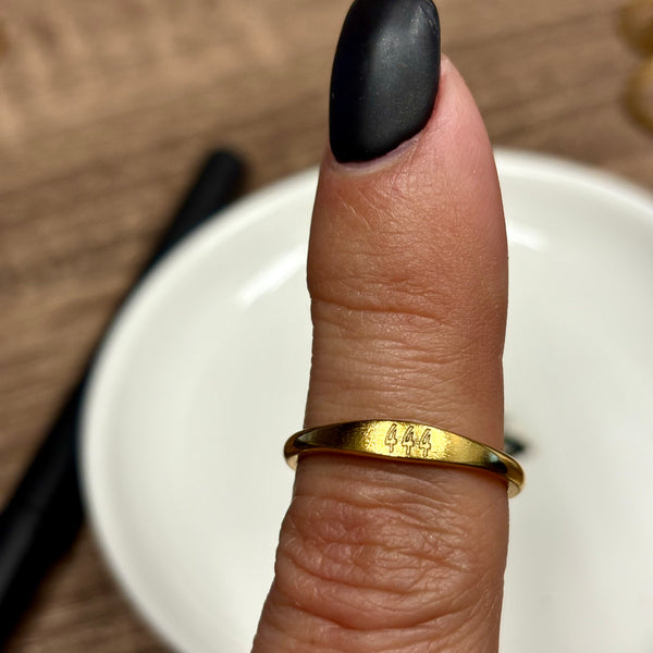 Angel Number Ring | 14K Gold Plated on Brass | Size 7