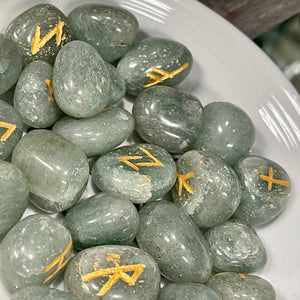 Green Aventurine Norse Rune Stones