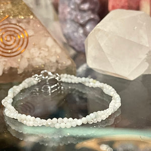 Serenity Bracelet Sterling Silver Micro Faceted Twisted Bracelet Amazonite and Aquamarine
