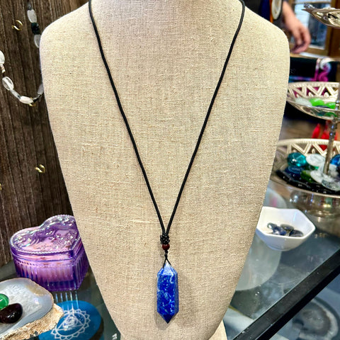 Double Terminated Lapis Lazuli Pendant Necklace