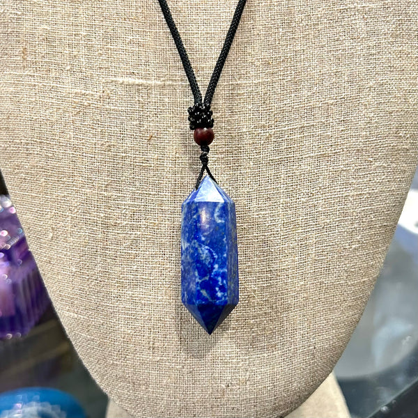 Double Terminated Lapis Lazuli Pendant Necklace