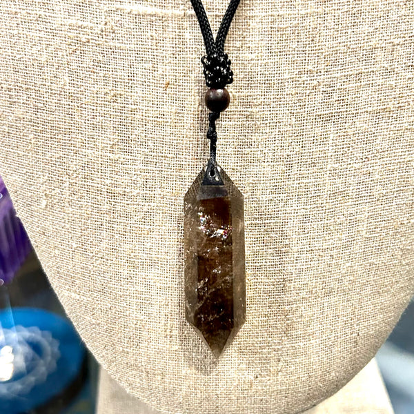 Double Terminated Smoky Quartz Pendant Necklace