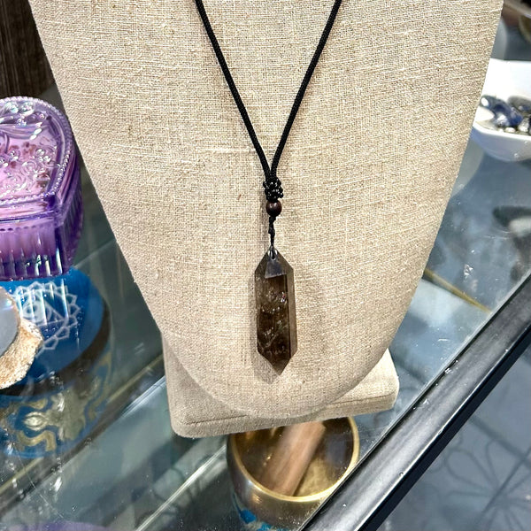 Double Terminated Smoky Quartz Pendant Necklace