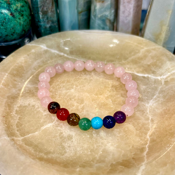 Rose Quartz Chakra Bracelet | 8mm