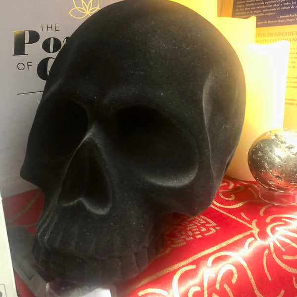 Skull Form Black Felt Cover 7 Inches