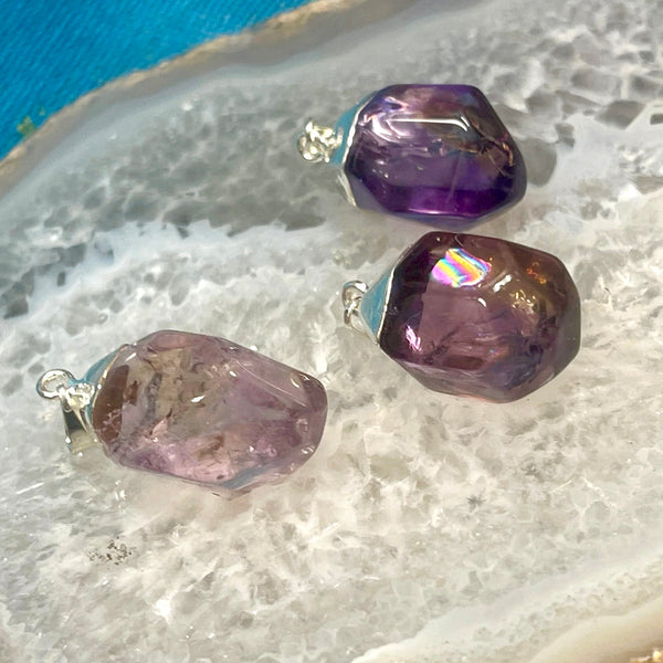 Ametrine Freeform Pendant on Silver Electroform Bail