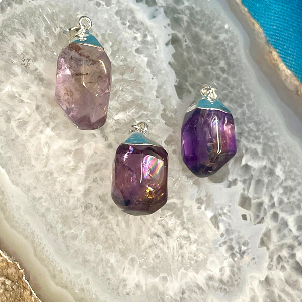 Ametrine Freeform Pendant on Silver Electroform Bail