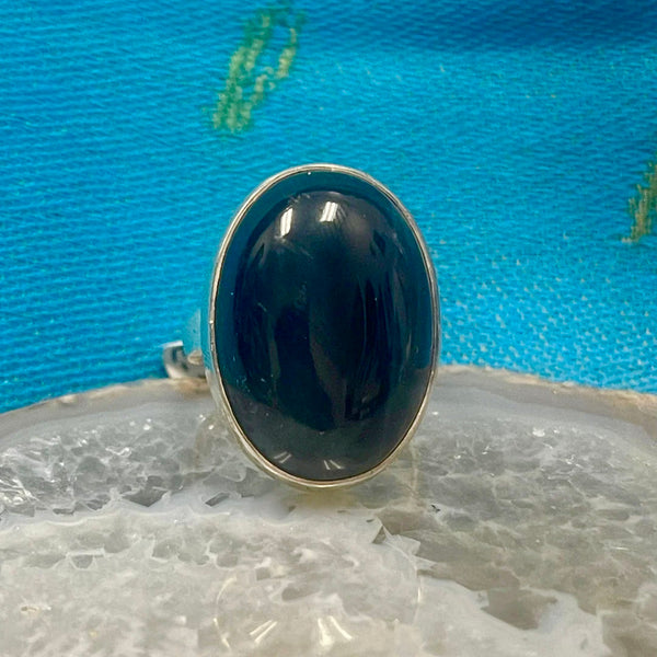 Blue Tiger Eye Sterling Silver .925 Ring \ Adjustable