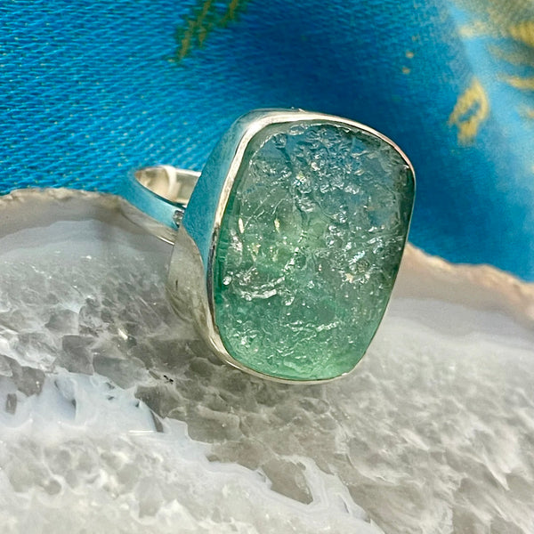 Roman Glass Sterling Silver .925 Ring Size 9