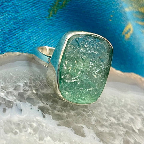 Roman Glass Sterling Silver .925 Ring Size 9