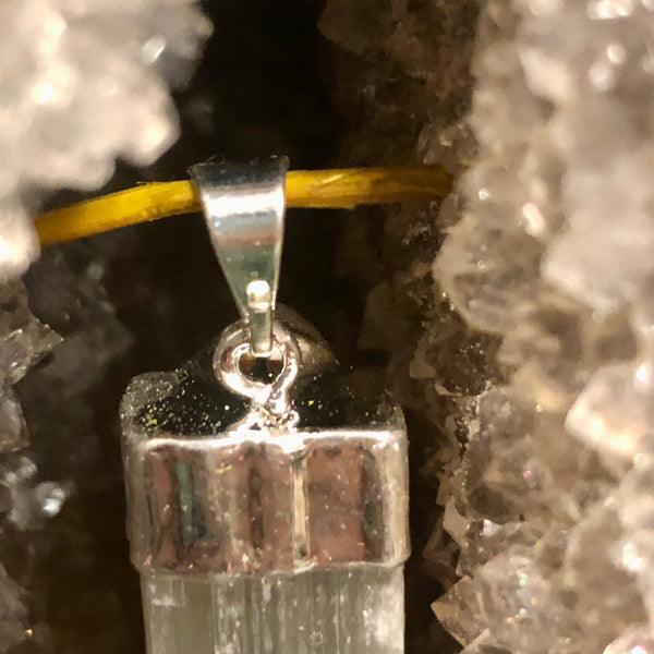 Chakra Selenite 7 Stone Silver Electroform Pendant Necklace