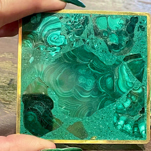 Malachite Inlaid Coaster