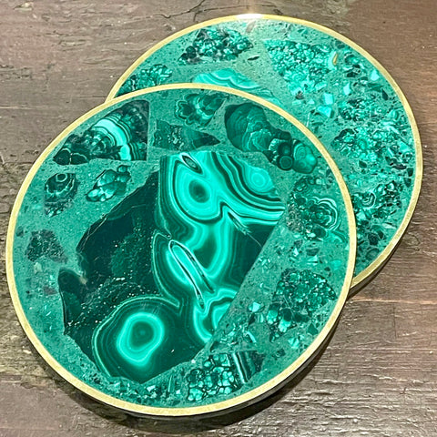 Malachite Inlaid Coaster