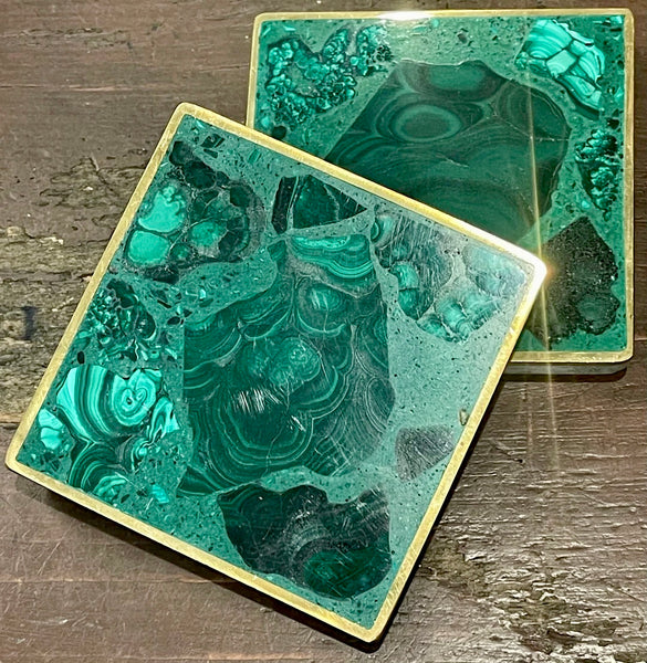 Malachite Inlaid Coaster