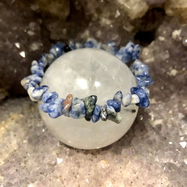 Sodalite Chip Style Stackable Elastic Bracelet