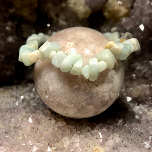 Amazonite Chip Style Stackable Elastic Bracelet