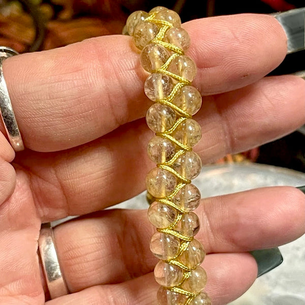 Citrine Double Strand Macrame Closure Bracelet