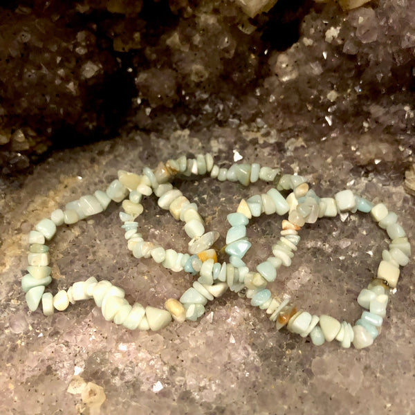 Amazonite Chip Style Stackable Elastic Bracelet