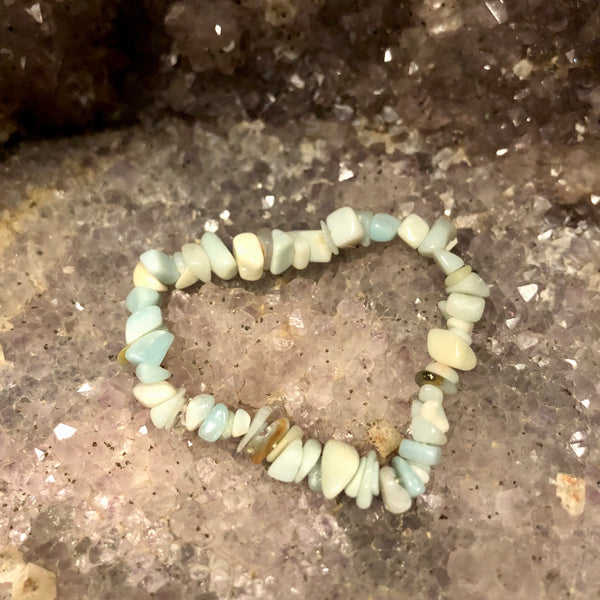 Amazonite Chip Style Stackable Elastic Bracelet