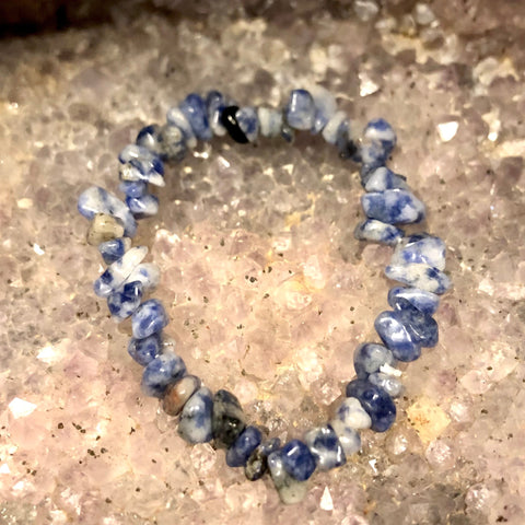 Sodalite Chip Style Stackable Elastic Bracelet