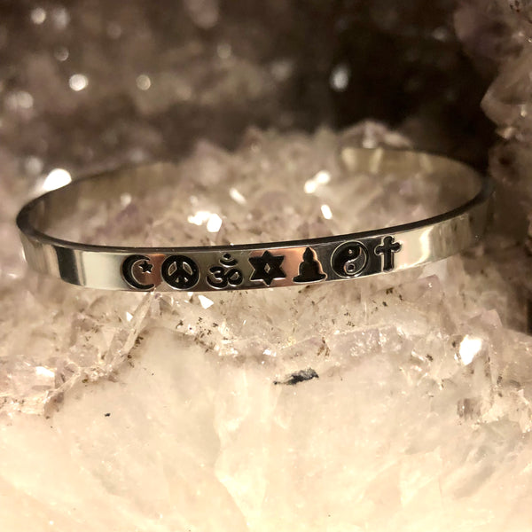 Coexist Cuff Style Stainless Steel Bracelet