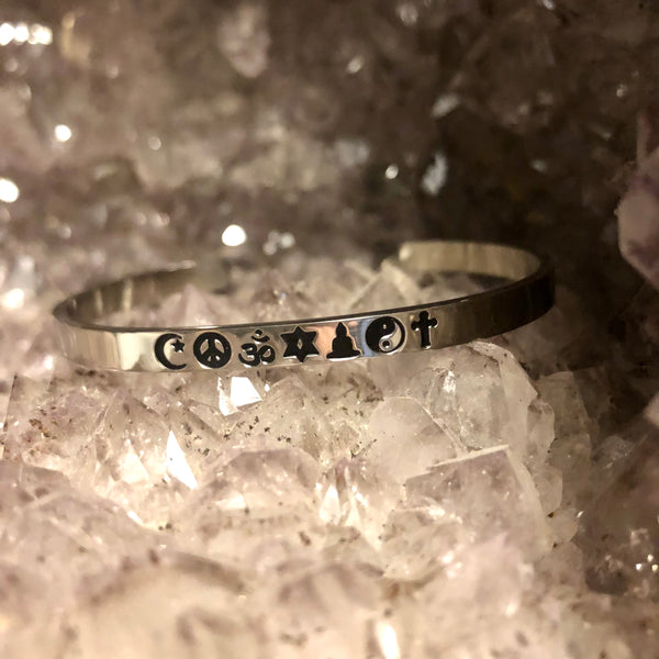 Coexist Cuff Style Stainless Steel Bracelet