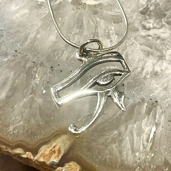 Eye of Horus Sterling Silver .925 Pendant on 20” Necklace