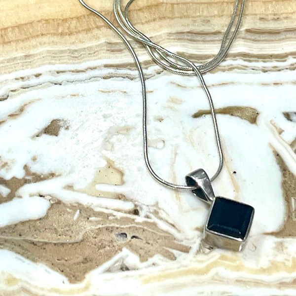 Sterling Silver Petite Garnet Pendant on 18” Necklace