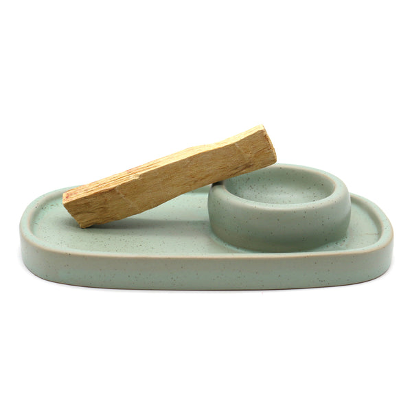 Ceramic Burner Plate in Sage Green 6.5”