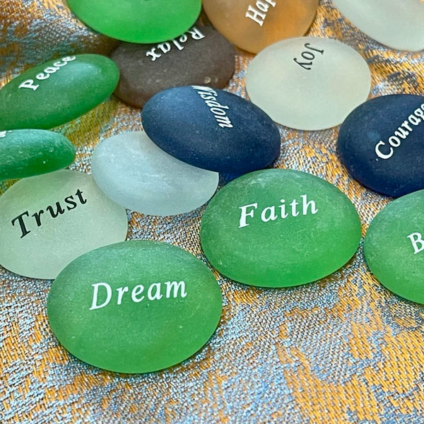 Affirmation Pocket Stone Matte Finish Glass 1.25 inch