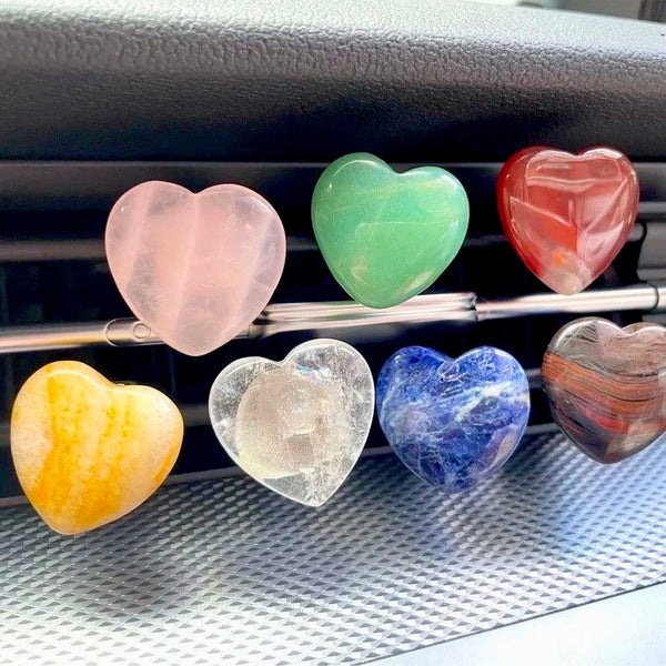 Crystal Heart Car Stone with Vent Clip | Assorted Stones