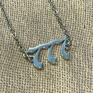 Angel Number Graffiti Style Silver Finish Stainless Steel Necklace 18 inch