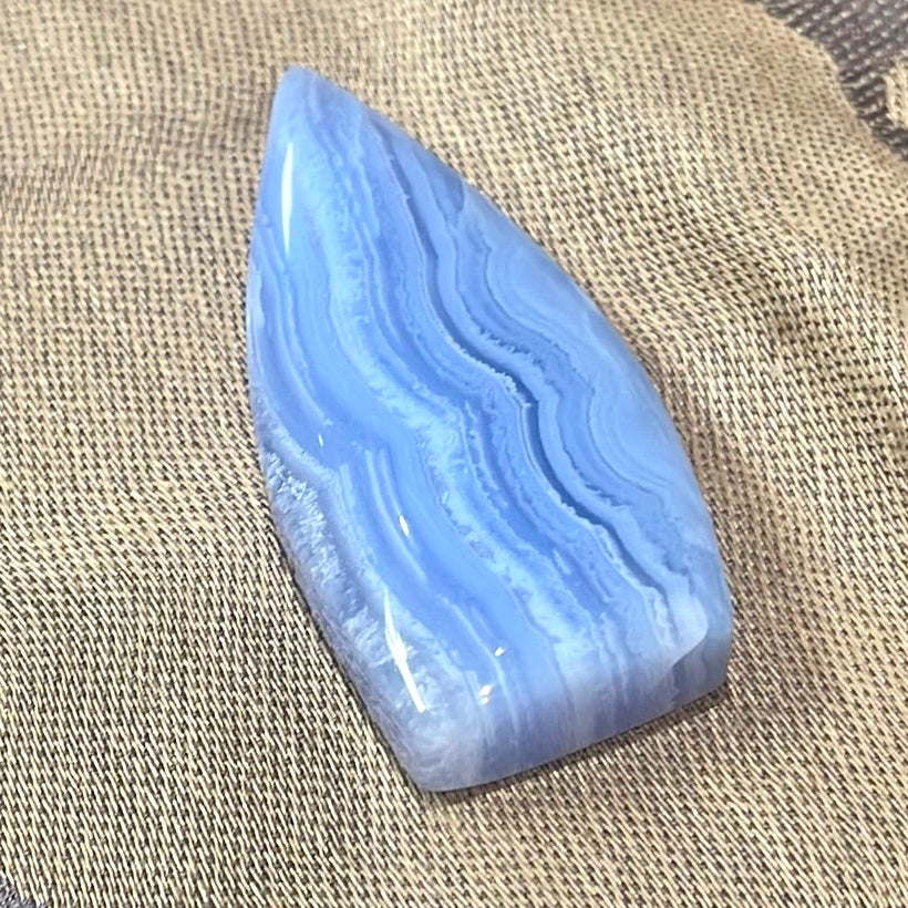 Blue Lace Agate Flame Carving