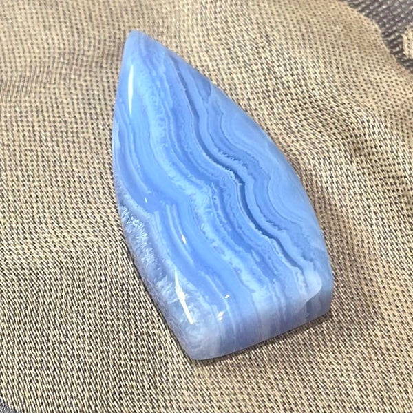 Blue Lace Agate Flame Carving