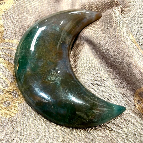 Crescent Moon Fancy Jasper Carving | 4.25 inch