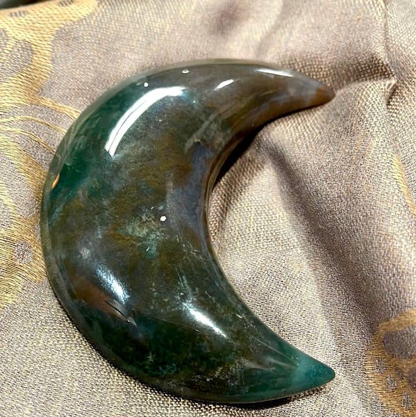 Crescent Moon Fancy Jasper Carving | 4.25 inch