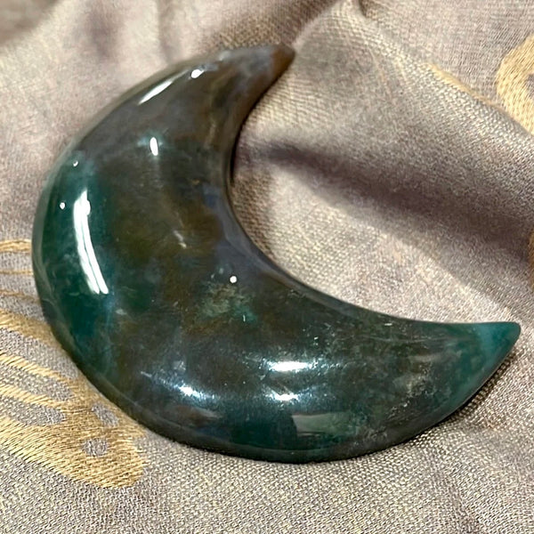 Crescent Moon Fancy Jasper Carving | 4.25 inch