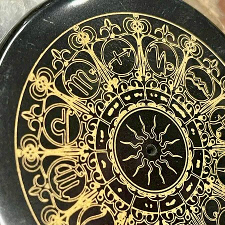 Obsidian Zodiac Wheel Incense Burner