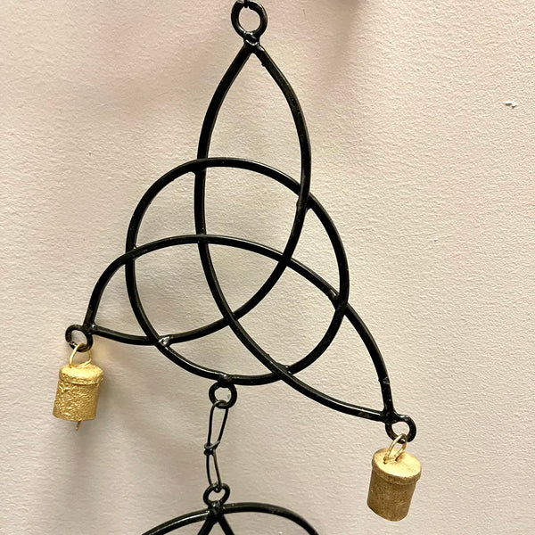 Pentacle, Triquetra, and Six Point Star Wind Chime