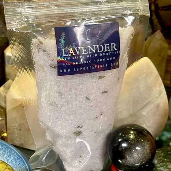 Lavender Bath Salts with Amethyst 5oz | by La Porta Viola