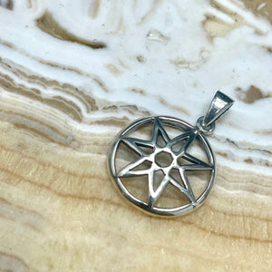 Seven Pointed Fairy Star .925 Sterling Silver Pendant