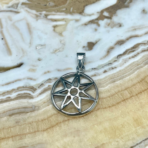 Seven Pointed Fairy Star .925 Sterling Silver Pendant